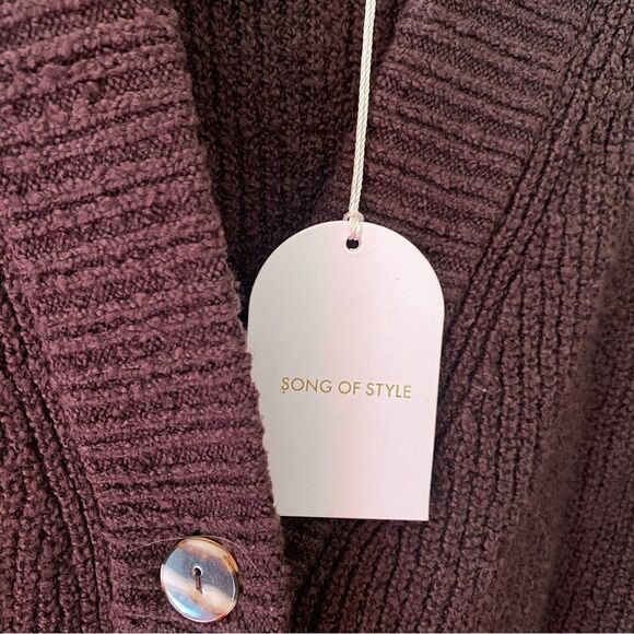 Song of Style Saniya Cardigan sweater Dark Chocolate knit maxi duster Revolve S - Picture 9 of 11